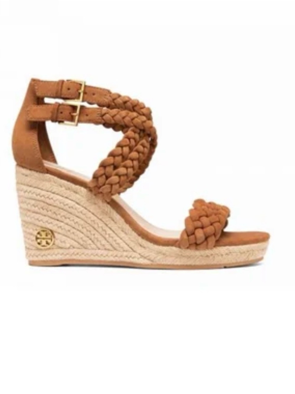 Tory Burch Bailey Suede Braided Espadrille Wedge Sandal